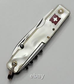 Vintage PRADEL France Swiss Army Style Pocket Knife mother of pearl