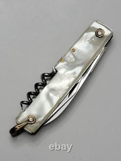 Vintage PRADEL France Swiss Army Style Pocket Knife mother of pearl