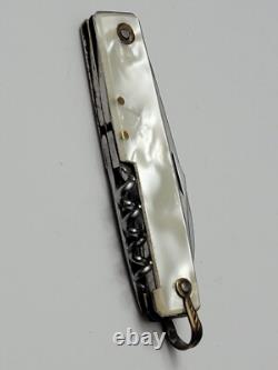 Vintage PRADEL France Swiss Army Style Pocket Knife mother of pearl