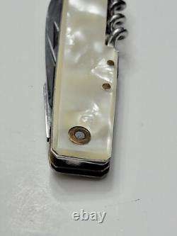 Vintage PRADEL France Swiss Army Style Pocket Knife mother of pearl