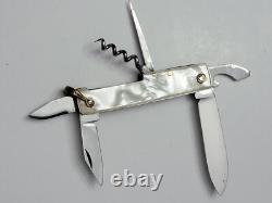 Vintage PRADEL France Swiss Army Style Pocket Knife mother of pearl