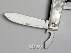 Vintage PRADEL France Swiss Army Style Pocket Knife mother of pearl