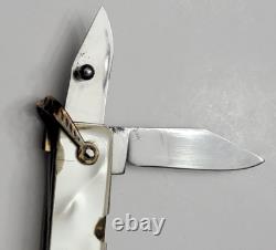 Vintage PRADEL France Swiss Army Style Pocket Knife mother of pearl