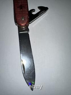 Vintage/Rare Victorinox Pioneer'76-'84 Red Alox Swiss Army Knife WithAdv