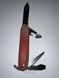 Vintage/Rare Victorinox Pioneer'76-'84 Red Alox Swiss Army Knife WithAdv