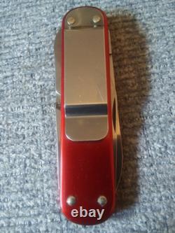 Vintage Rare Victorinox Swiss Army Money Clip Red Aluminum Alox Pocket Knife