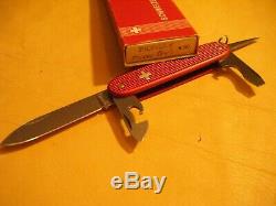 Vintage Swiss Army Knife 70's Victorinox Alox Sturdy Boy Pioneer & Box Old Cross