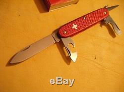 Vintage Swiss Army Knife 70's Victorinox Alox Sturdy Boy Pioneer & Box Old Cross