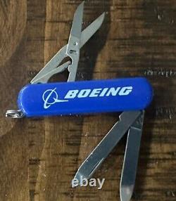 Vintage Swiss Army Knife Wenger Delemont Boeing Aircraft With Tin Case-RARE