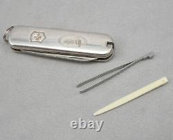 Vintage TIFFANY & CO Sterling Silver 18K Gold Swiss Army Folding Pocket Knife