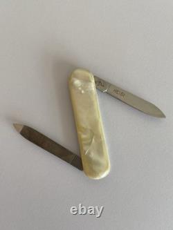 Vintage Victorinox Escort Swiss Army Pocket Knife Faux Mother Of Pearl 60s 70s