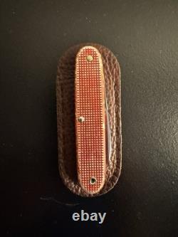 Vintage Victorinox Swiss Army Knife Alox Red Elsener Soldier 1964w leather slip