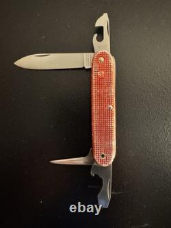Vintage Victorinox Swiss Army Knife Alox Red Elsener Soldier 1964w leather slip