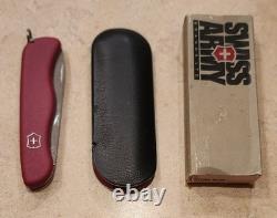 Vintage Victorinox Swiss Army Knife Red Cowboy Slide Lock With Pouch New In Box