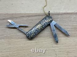 Vintage Victorinox Swiss Army Knife Rostfrei Gold Overlay Rare Collectible