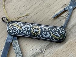Vintage Victorinox Swiss Army Knife Rostfrei Gold Overlay Rare Collectible