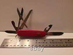 Vintage Victorinox Swiss Army Knife Victoria Officier Suisse crossbow Saw Rare