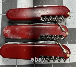 Vintage Victorinox Swiss Army Pocket Knives Mixed Lot Of 3 Bail
