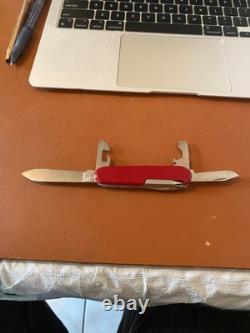 Vintage Victorinox Tinker Small 84 mm Swiss Army Knife Red 1st run with file