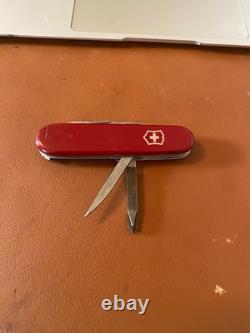 Vintage Victorinox Tinker Small 84 mm Swiss Army Knife Red 1st run with file