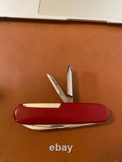 Vintage Victorinox Tinker Small 84 mm Swiss Army Knife Red 1st run with file
