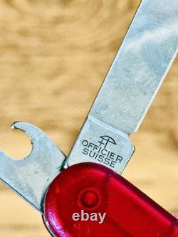Vintage Victorinox Traveler Altimeter Working 91mm Red Translucent Excellent