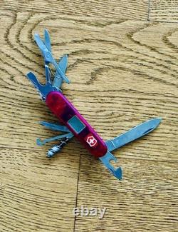 Vintage Victorinox Traveler Altimeter Working 91mm Red Translucent Excellent