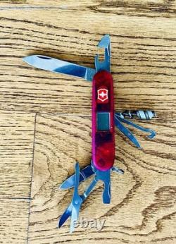 Vintage Victorinox Traveler Altimeter Working 91mm Red Translucent Excellent