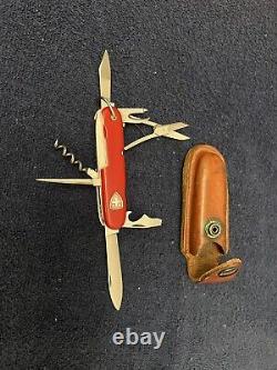 Vintage Wenger Swiss Army Knife Bail Early Can Opener with Original Sheath