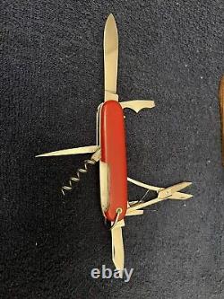 Vintage Wenger Swiss Army Knife Bail Early Can Opener with Original Sheath