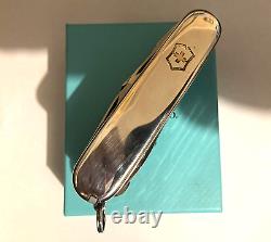 Vintage marked Sterling Silver 18k Tiffany Co Swiss Champ Army Many Tools Knife