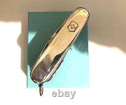 Vintage marked Sterling Silver 18k Tiffany Co Swiss Champ Army Many Tools Knife