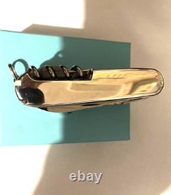 Vintage marked Sterling Silver 18k Tiffany Co Swiss Champ Army Many Tools Knife