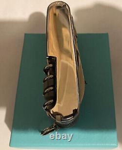 Vintage marked Sterling Silver 18k Tiffany Co Swiss Champ Army Many Tools Knife