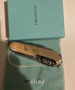 Vintage marked Sterling Silver 18k Tiffany Co Swiss Champ Army Many Tools Knife