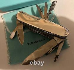 Vintage marked Sterling Silver 18k Tiffany Co Swiss Champ Army Many Tools Knife