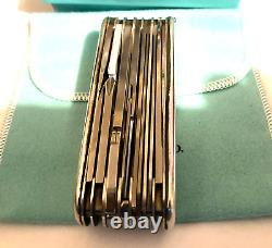 Vintage marked Sterling Silver 18k Tiffany Co Swiss Champ Army Many Tools Knife