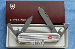 Vtg Victorinox RIBBED ALOX SILVER RED CROSS CADET SWISS ARMY KNIFE MINT IN BOX