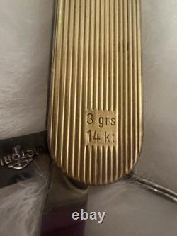 Vtg Victorinox Swiss Army knife featuring a solid 14k gold 3 Gr