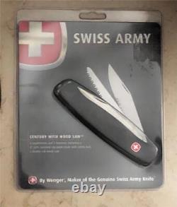 WENGER CENTURY With WOOD SAW Swiss Army KNIFE New SEALED Switzerland GREY HTF RARE