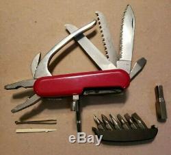 WENGER MIni Grip Folding Swiss Army Knife SAK Pocket Tool SERRATED BLADE Pliers