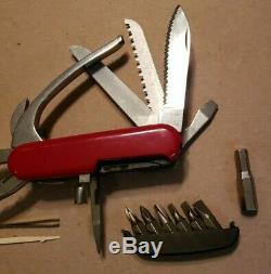 WENGER MIni Grip Folding Swiss Army Knife SAK Pocket Tool SERRATED BLADE Pliers