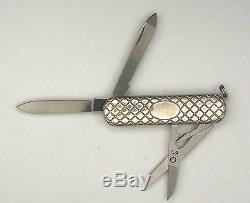 Wenger Esquire Sterling Silver Swiss Army knife- vintage Quilted, NIB #6208