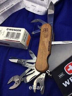 Wenger EvoWood S 557 Swiss Army Knife and plastic stand Wenger