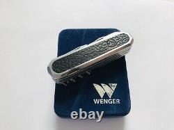 Wenger Leather Steel ALOX Series Cigar 704 Swiss Army 2 layer Knife RARE NEW
