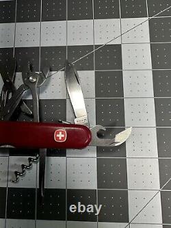 Wenger Master Champo Pocket Knife Swiss Army Retired Red Lock Back 7874