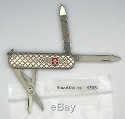 Wenger Quilted sterling silver Swiss Army knife- vintage, new in box #5538
