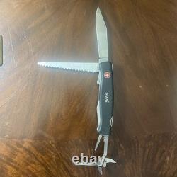 Wenger Ranger 04 Everest Swiss Army Knife 85mm Black Pliers Saw Engraved