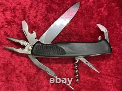 Wenger Ranger 74 Handyman Black Large Swiss Army Knife 130mm 8 Tool Rare (401)