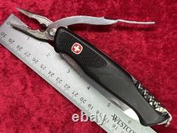 Wenger Ranger 74 Handyman Black Large Swiss Army Knife 130mm 8 Tool Rare (401)